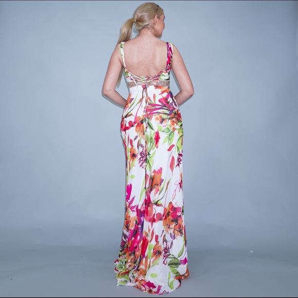 Cache Long Floral Evening Gown Garden Party Dress - Picture 10 of 13